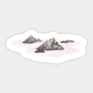 Strange Minimal Landscape Sticker